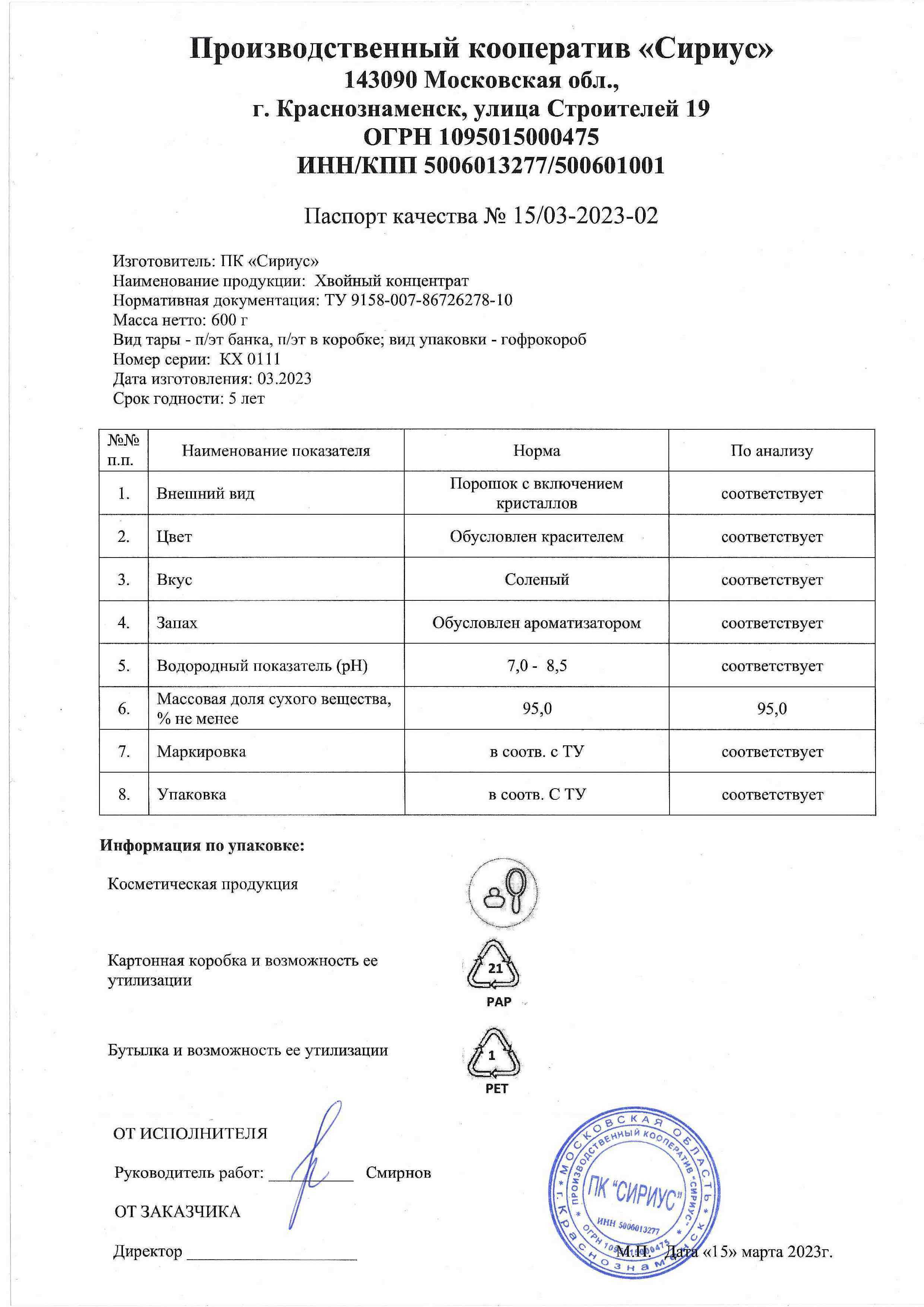 Паспорт №032023